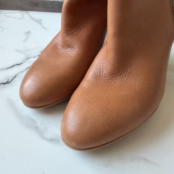 Dolce Vita Chase Cognac Multi Leather Snake Mid Calf Boots Size 9 - Picture 8 of 10